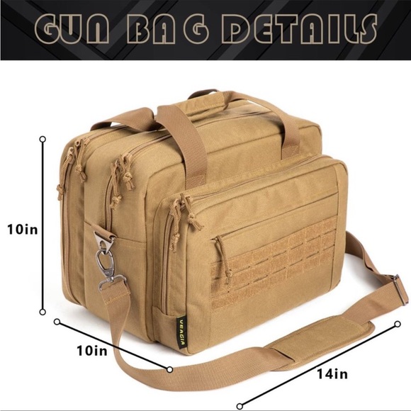 Gun Bag Range Bag Pistol Case Gun Case Magazine Lockable Double Layer Explosion - Picture 2 of 4